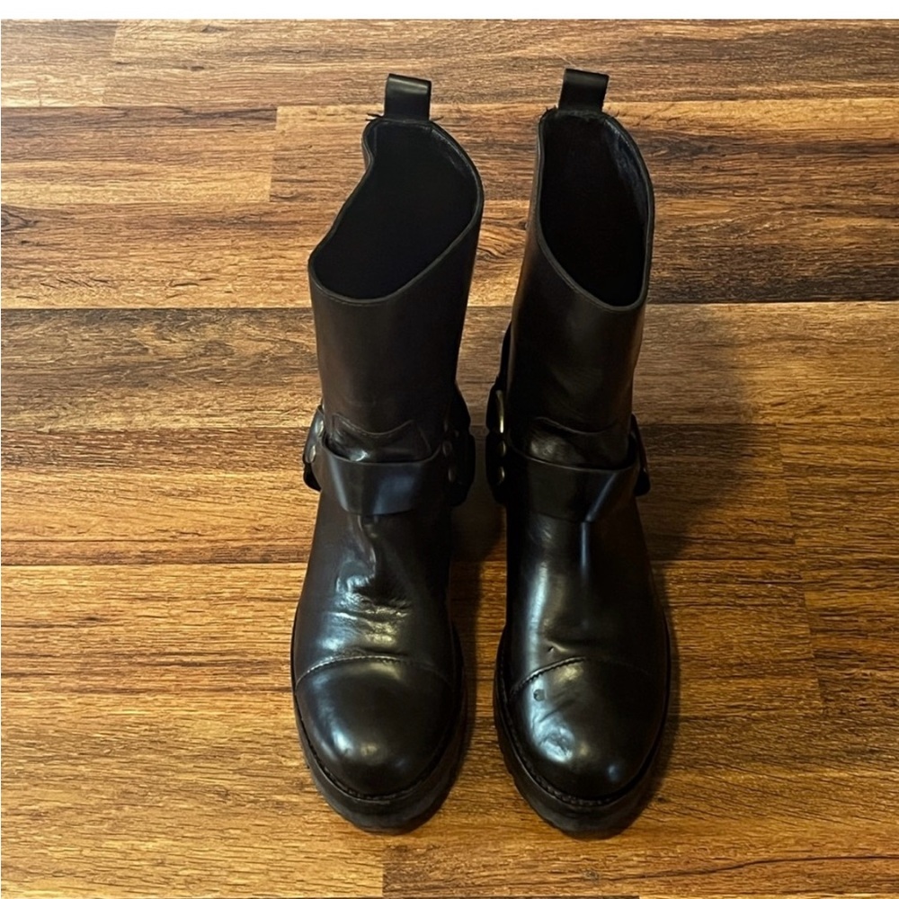 Dolce & Gabbana Made in Italy Black Leather Moto Boots Excellent Condition! - Picture 3 of 16